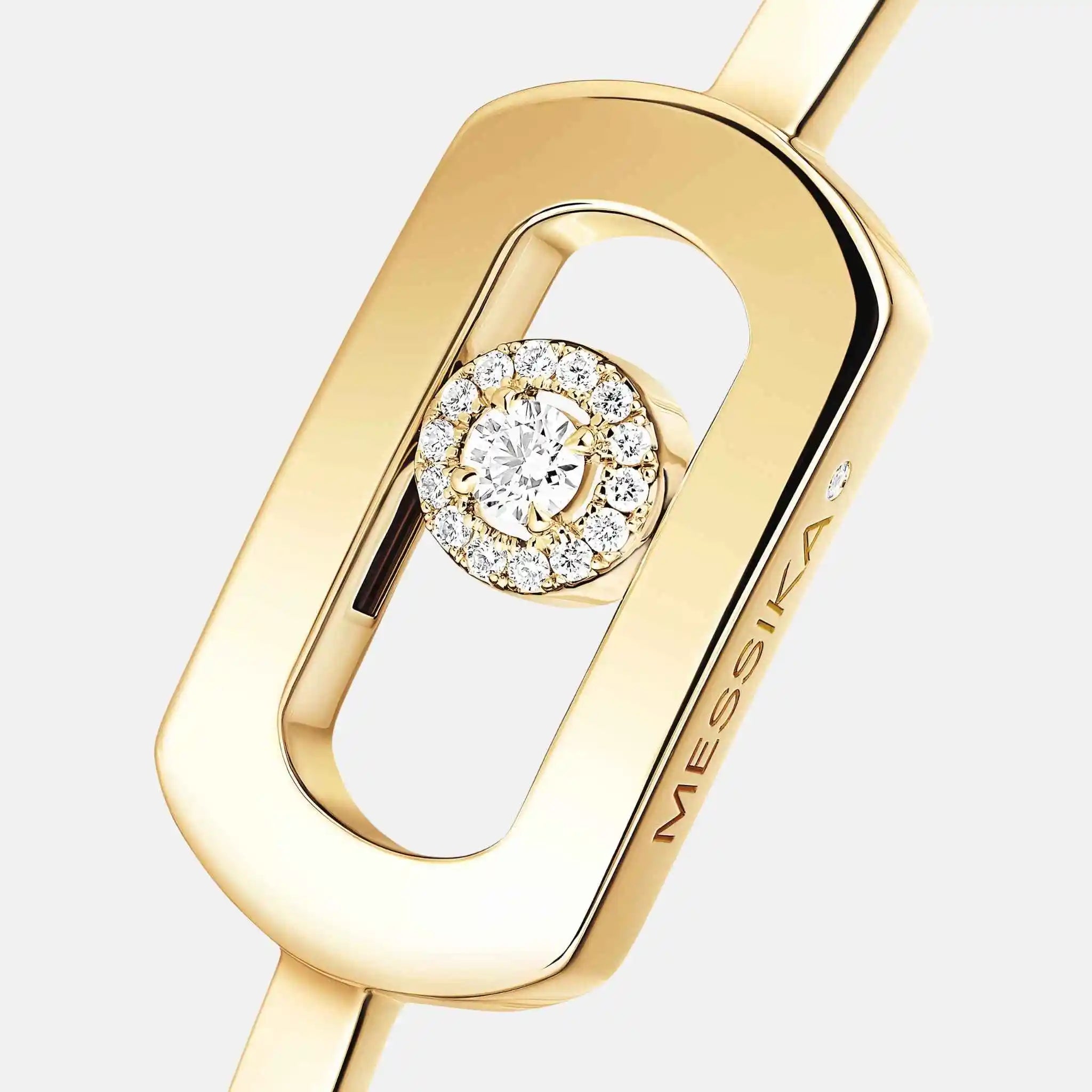 Messika So Move Bangle Gold Diamond Bracelet, Yellow Gold, Close
