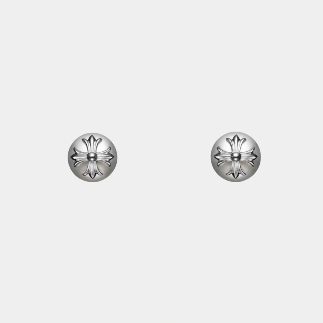 Mikimoto x Chrome Hearts Earrings, Front