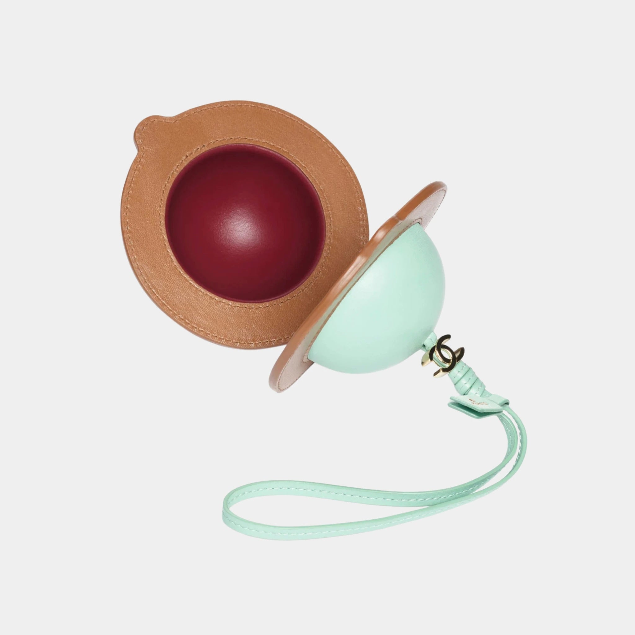 Chanel Mini Bag Charm in Green &amp; Camel Lambskin, Top