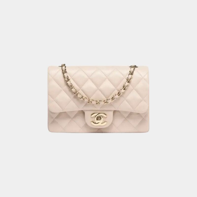 Mini Flap Bag, Fall-Winter 2024/25, Light Beige, Front View