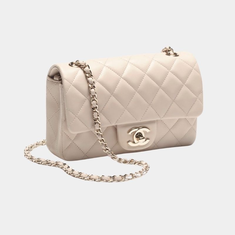 Mini Flap Bag, Fall-Winter 2024/25, Light Beige, Side View