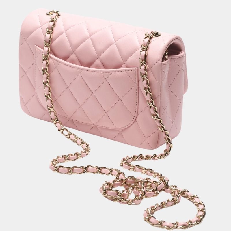 Mini Flap Bag, Fall-Winter 2024/25, Light Pink, Back View