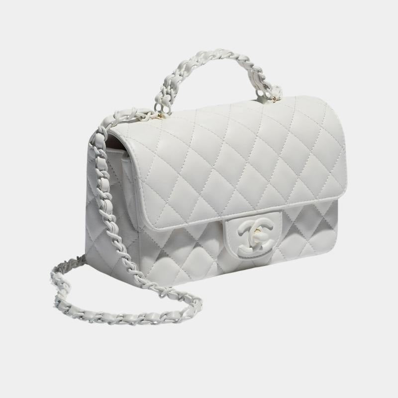 Mini Flap Bag With Top Handle, Cruise 2024/25, Light Grey, Side View