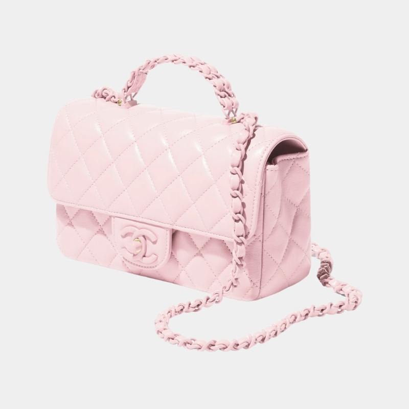 Mini Flap Bag With Top Handle, Cruise 2024/25, Light Pink, Side View