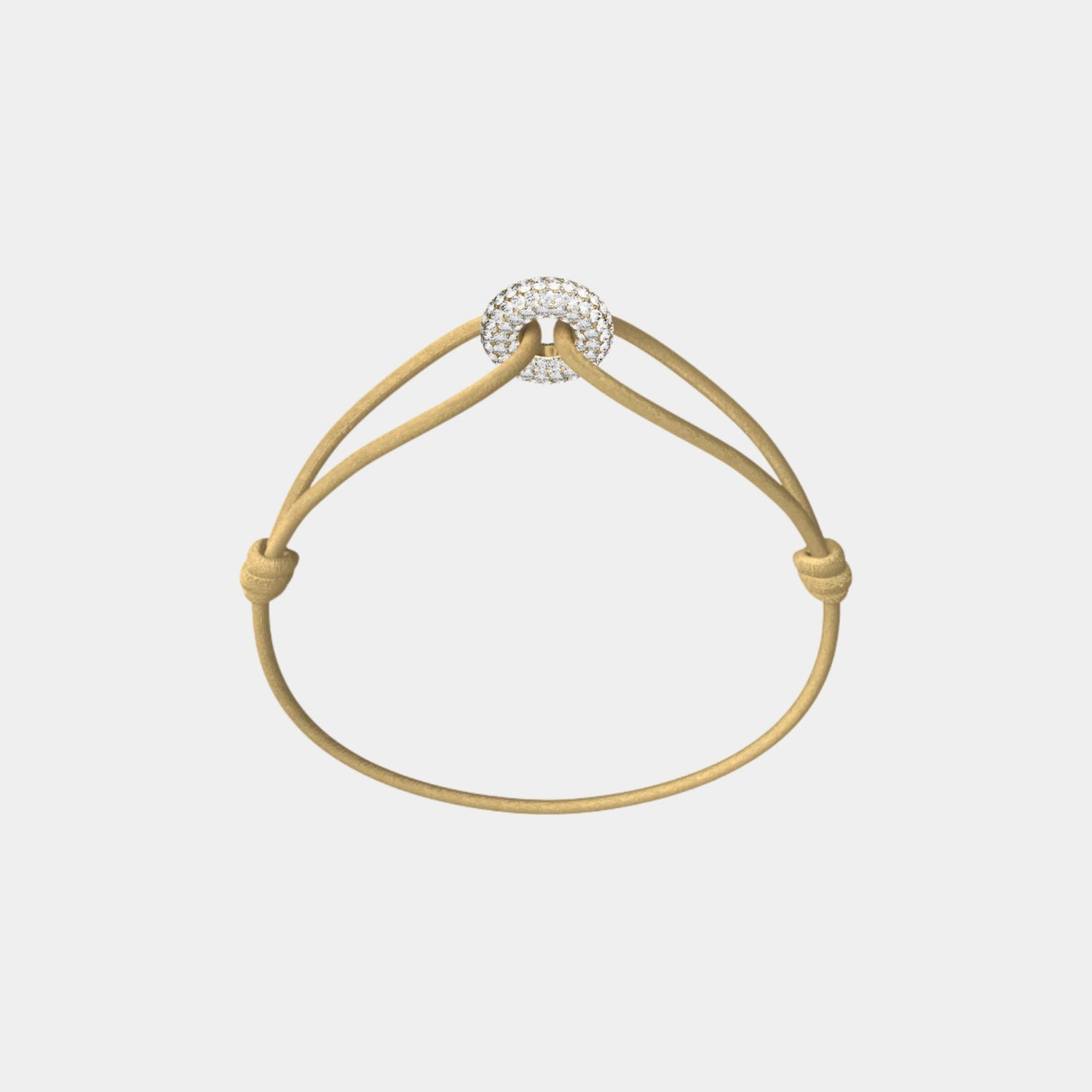 Wecord Mini Golden Soho Pave Cord Bracelet, Sand