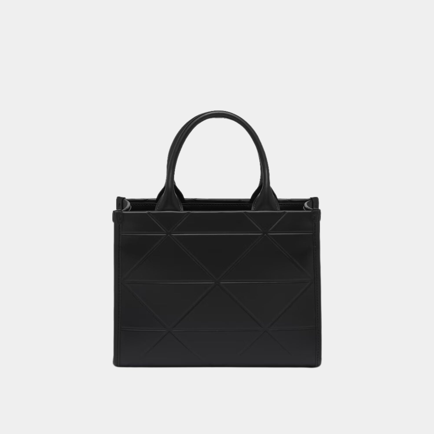 Mini Prada Symbole leather bag with stitching, Black, Back