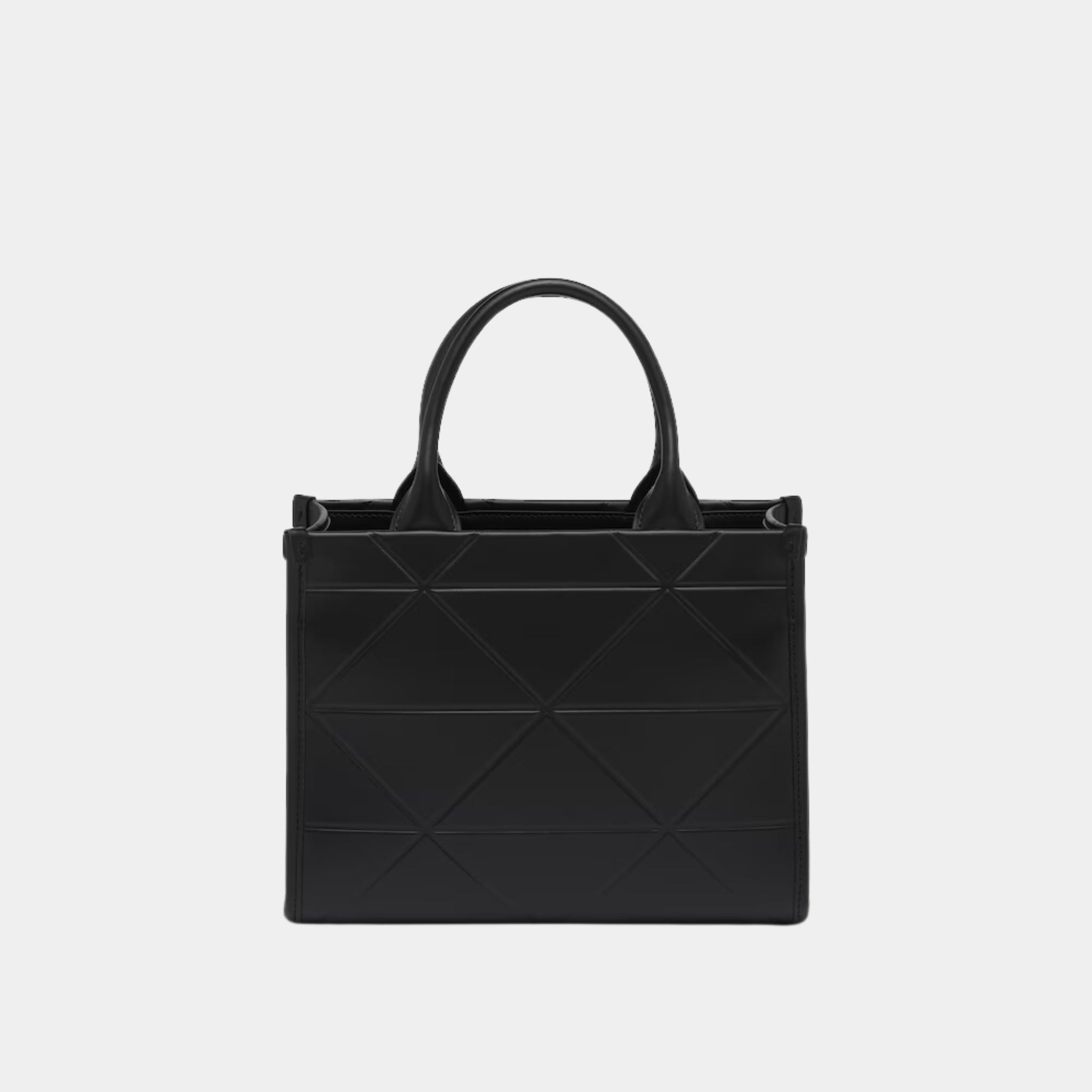 Mini Prada Symbole leather bag with stitching, Black, Back