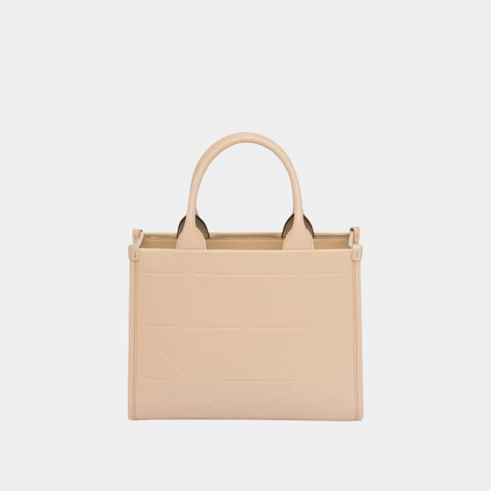 Mini Prada Symbole leather bag with stitching, Sand Beige, Back