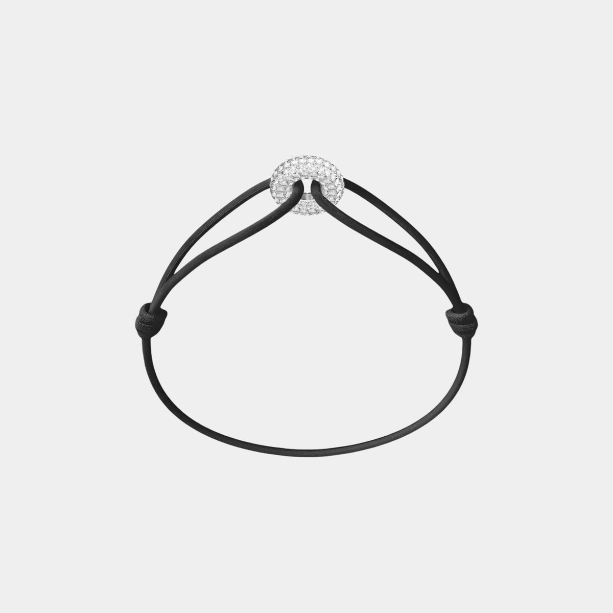 Mini Silver Soho Pave Cord Bracelet
