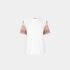 Missoni Crewneck T Shirt With Zigzag Knit Sleeves, White, Front