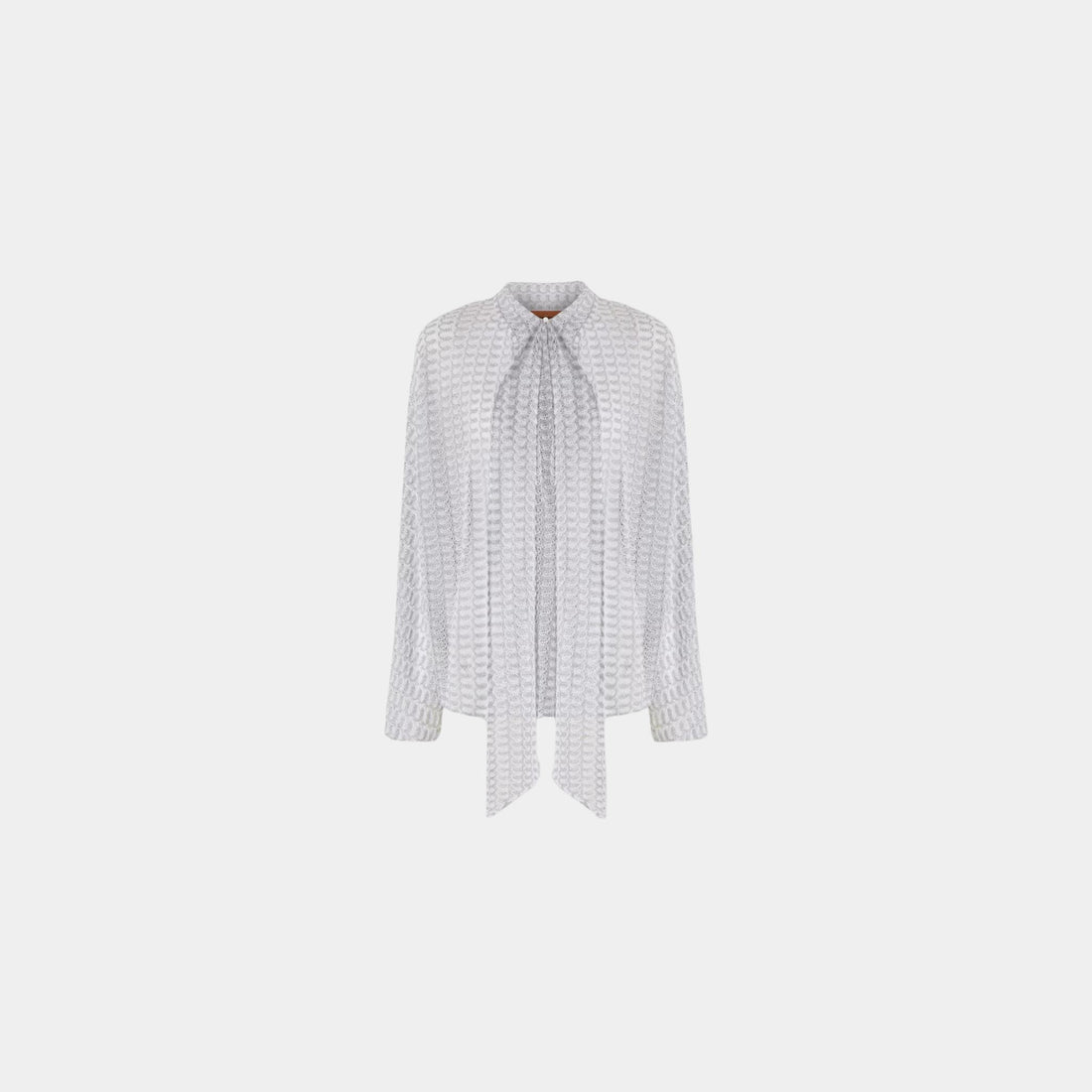 Missoni Lame Viscose Lace Blouse With Sash Collar, Front