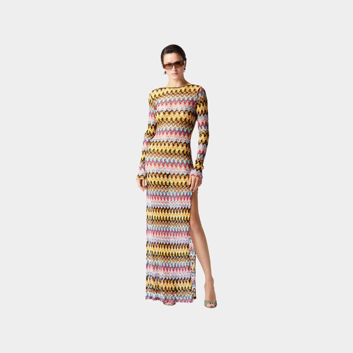 Missoni Long Dress In Lame Viscose Lace With Open Back, Model