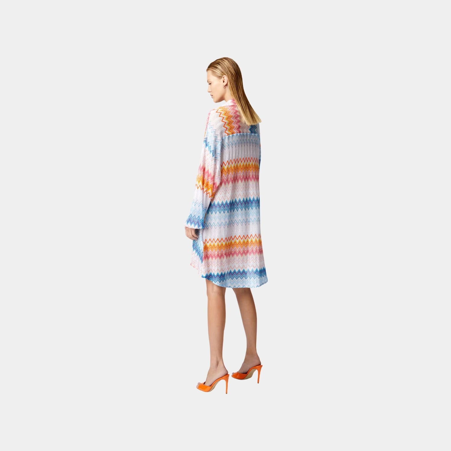 Missoni Oversized Shirt In Zigzag Lame Viscose Blend, Back