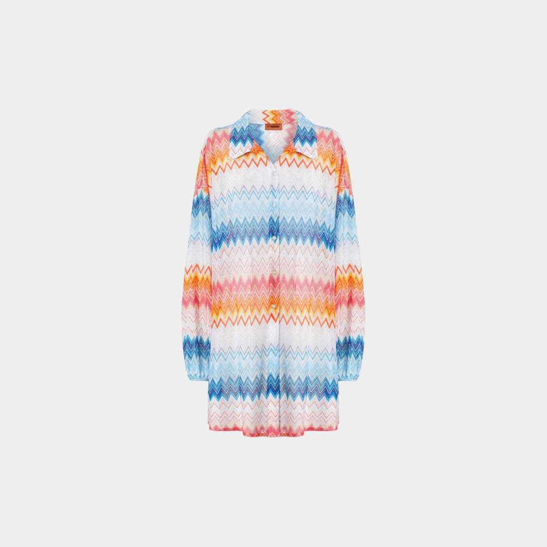 Missoni Oversized Shirt In Zigzag Lame Viscose Blend, Front