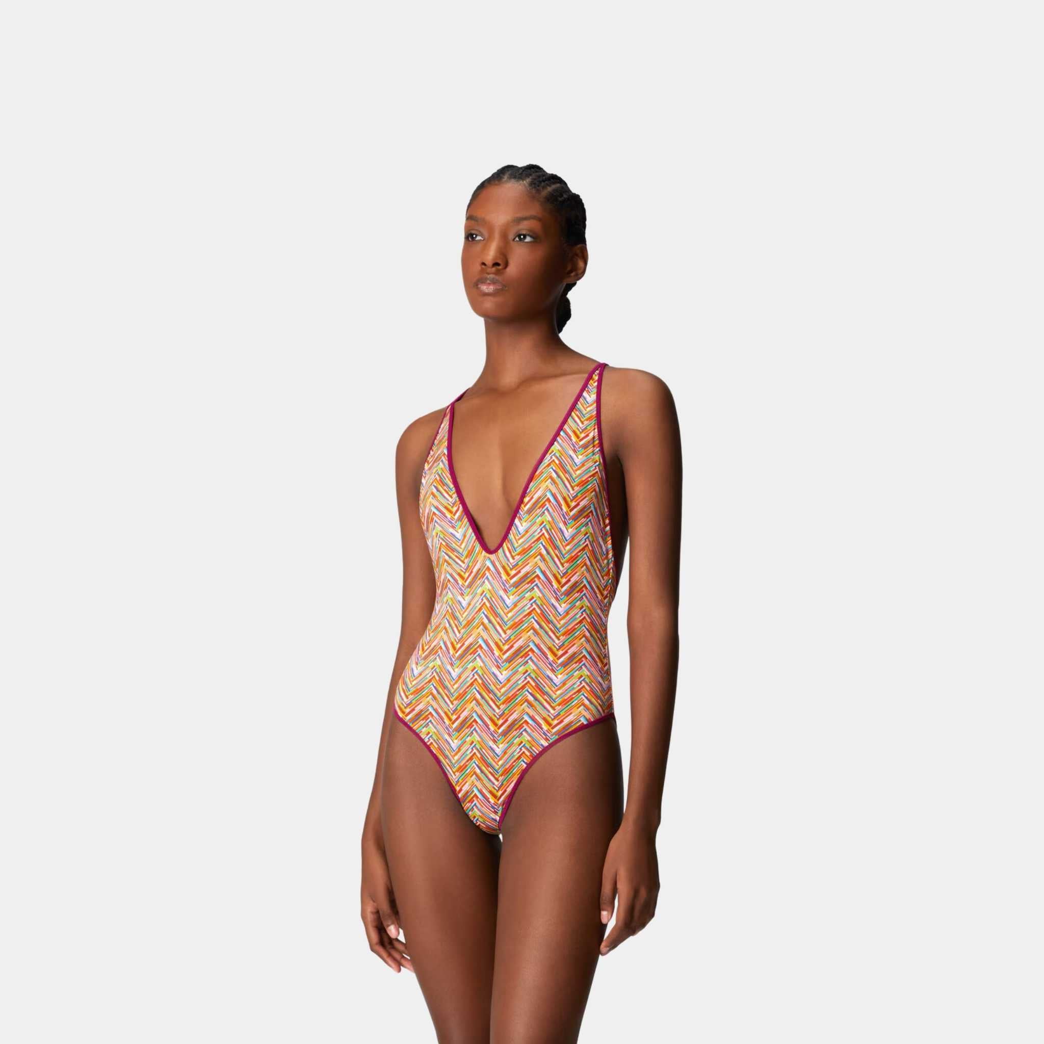 Missoni Reversible One Piece Swimsuit With Print And V Neck, Model