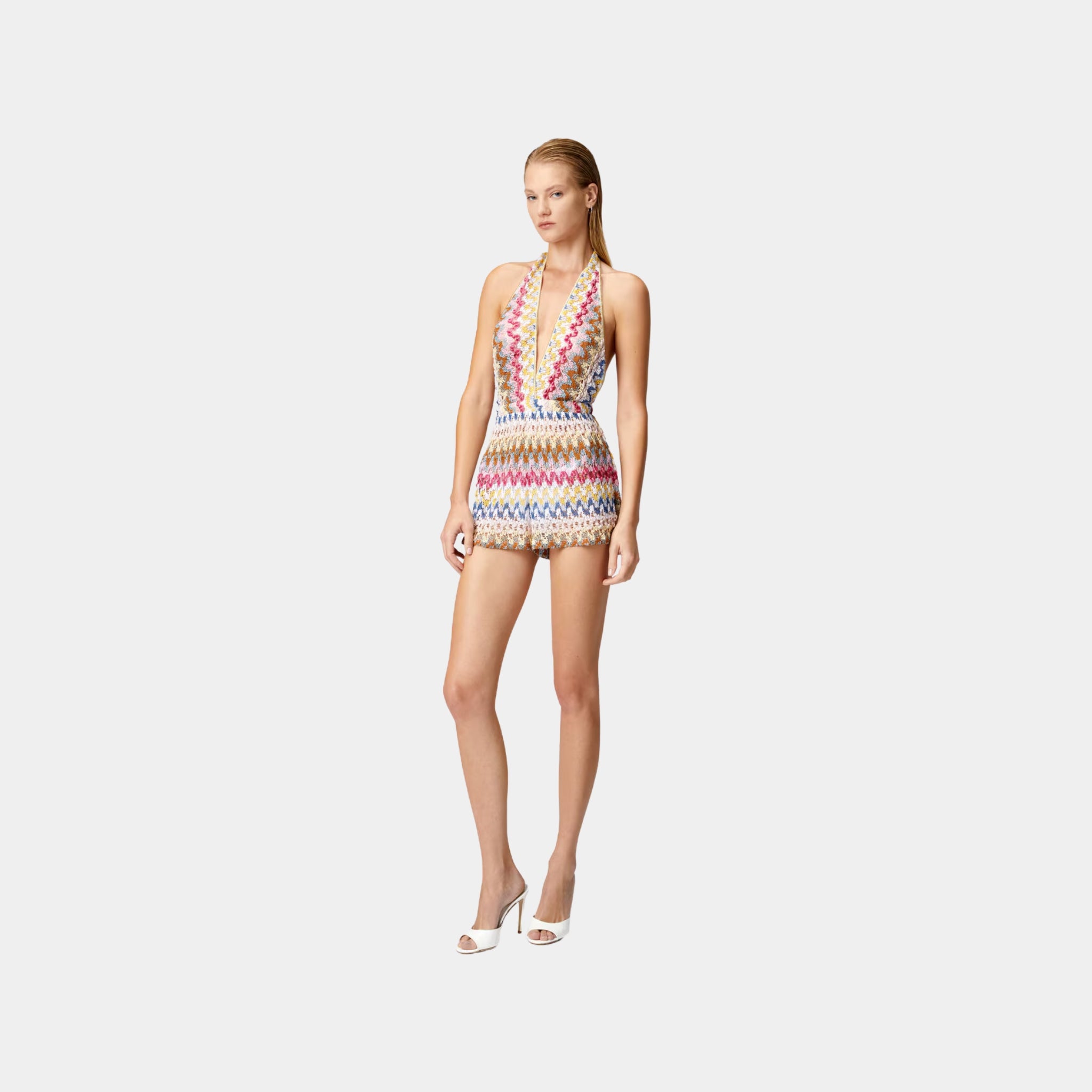 Missoni Short Jumpsuit In Lame Viscose Lace, Model