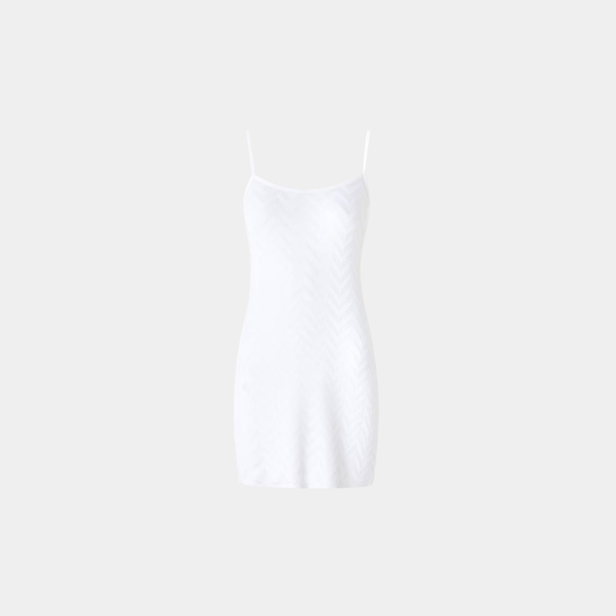 Missoni Tonal Chevron Sleeveless Mini Dress, White, Front