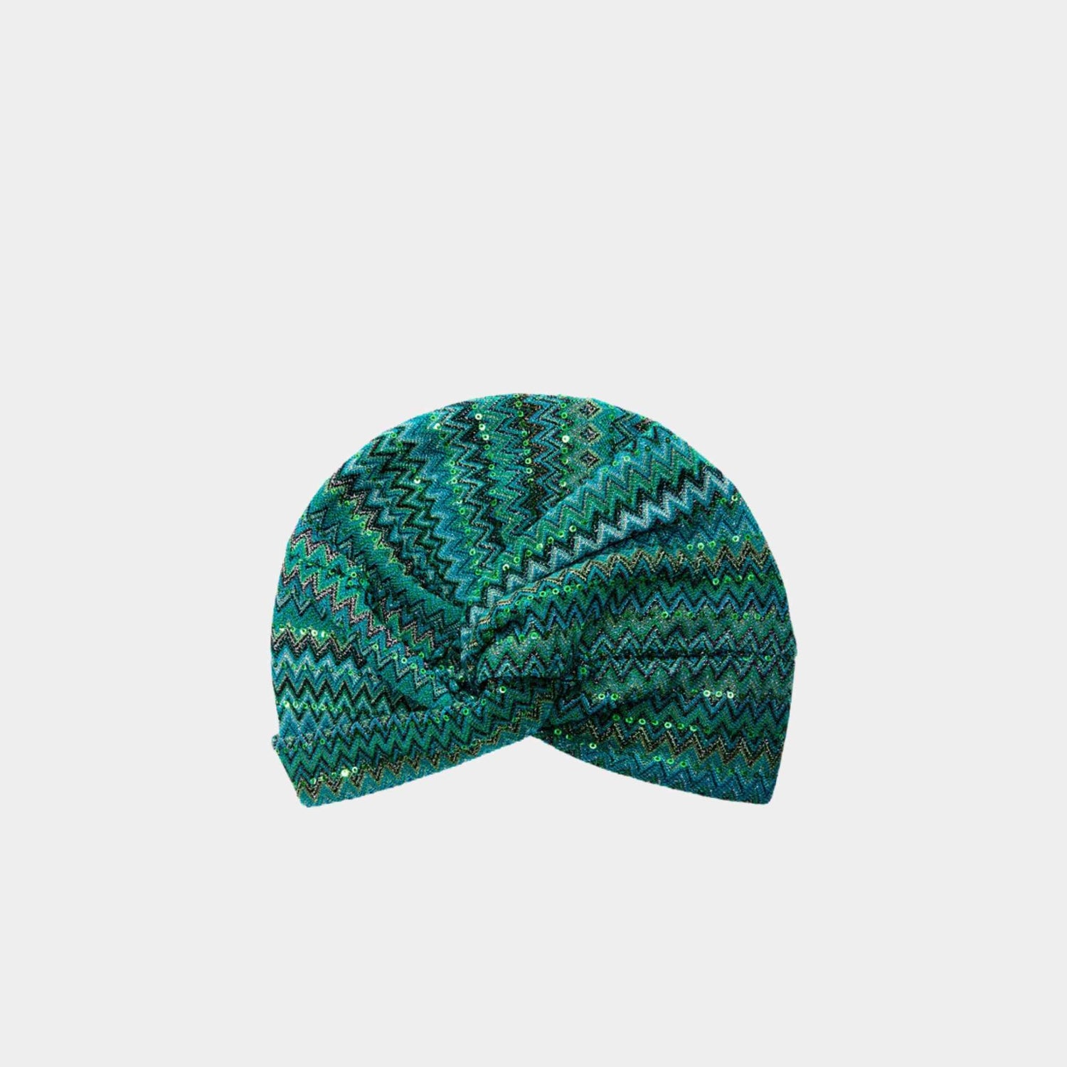 Missoni Zigzag Lame Viscose Turban With Sequins, Front