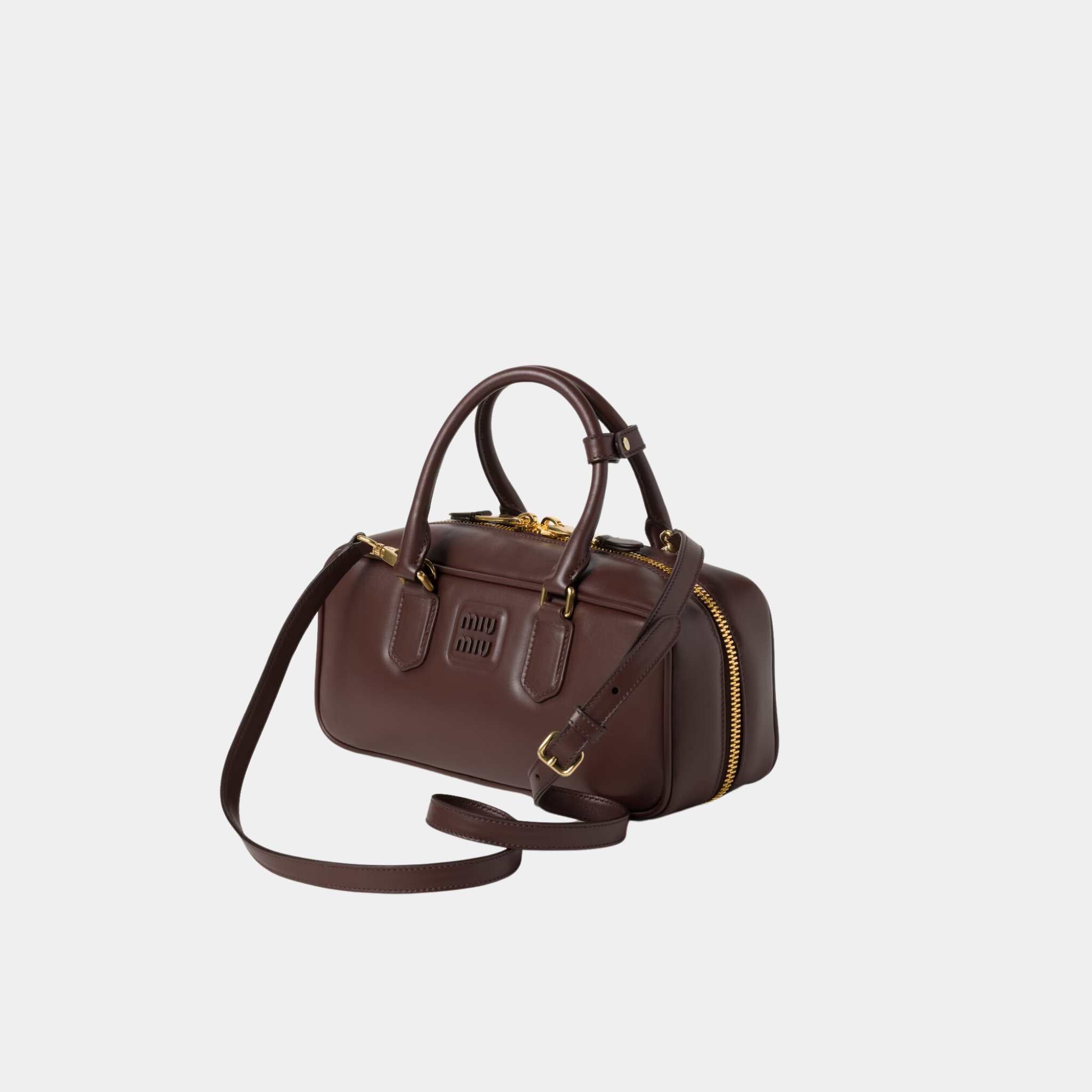 Miu Miu Arcadie Leather Bag, Briarwood, Side