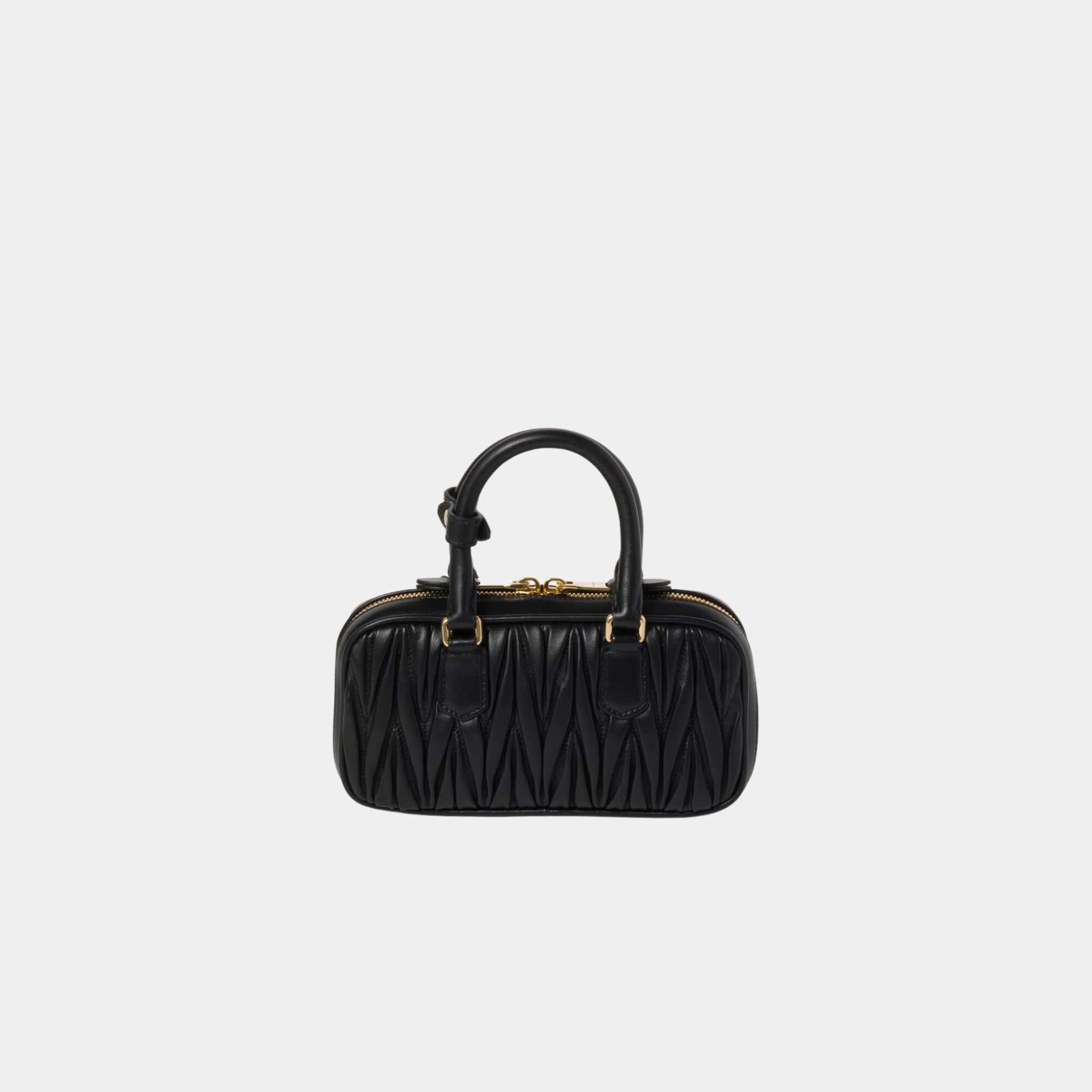 Miu Miu Arcadie Matelassé Nappa Leather Mini Bag Black, Back