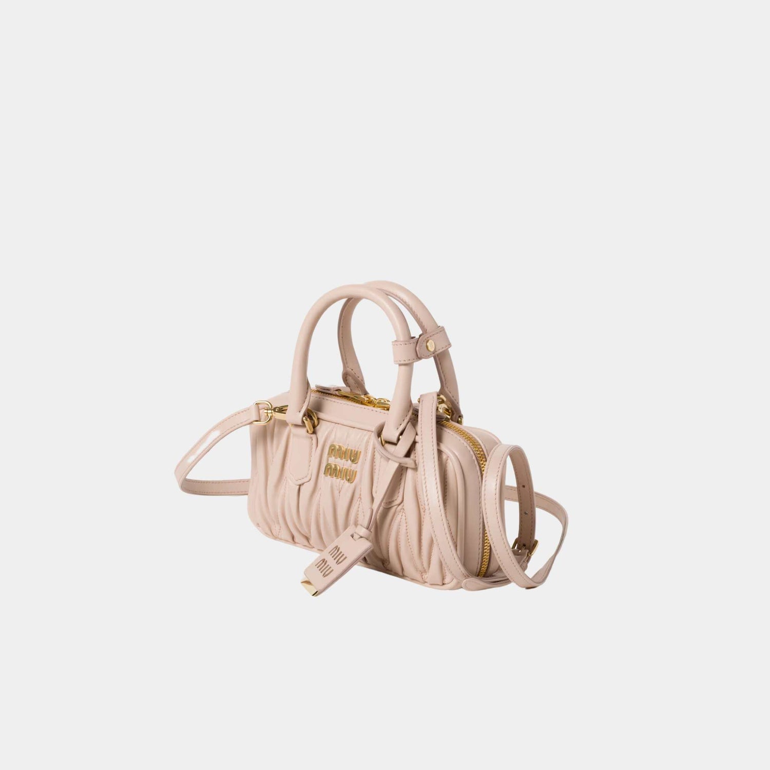 Miu Miu Arcadie Matelassé Nappa Leather Mini Bag Powder Pink, Side