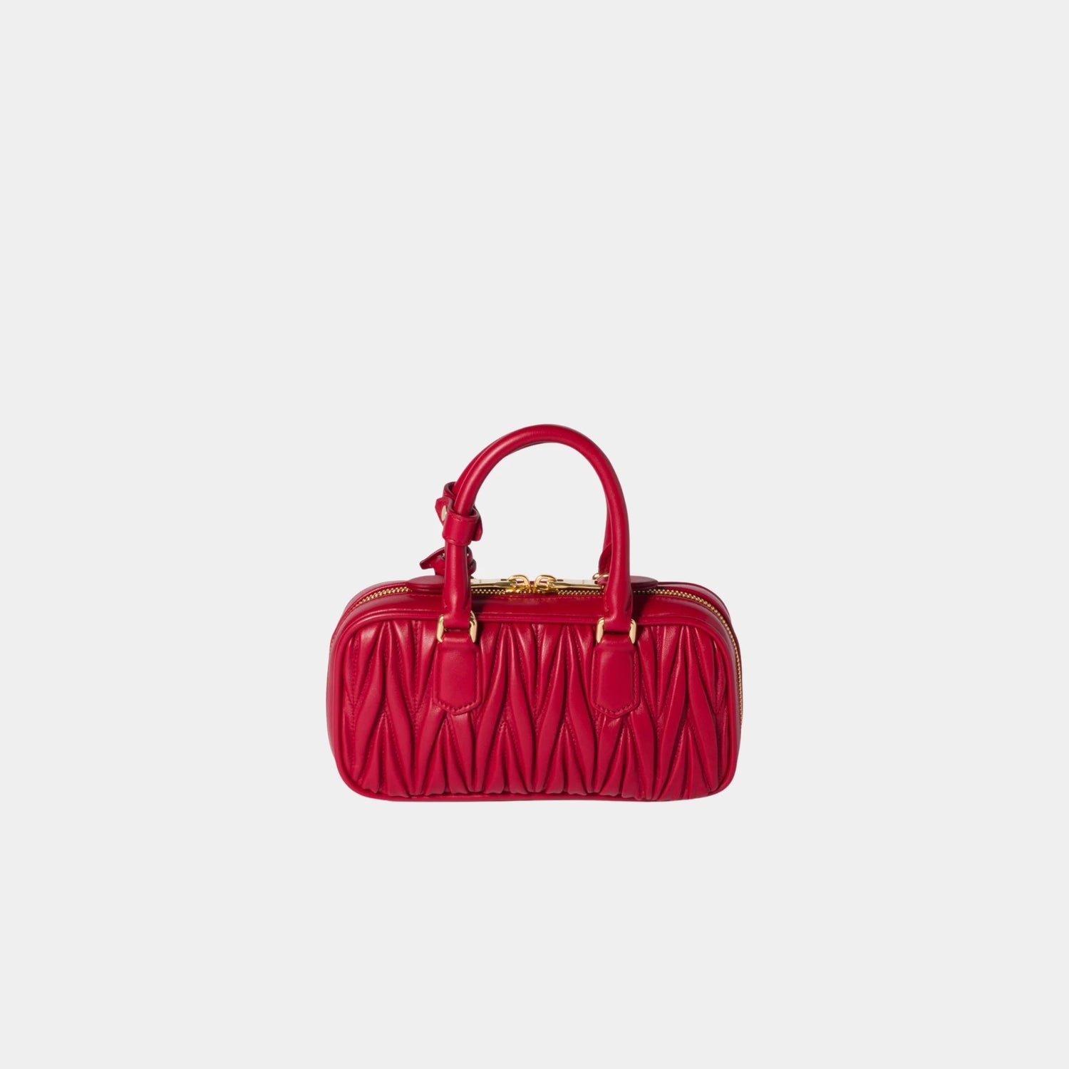 Miu Miu Arcadie Matelasse Nappa Leather Mini Bag, Red, Back