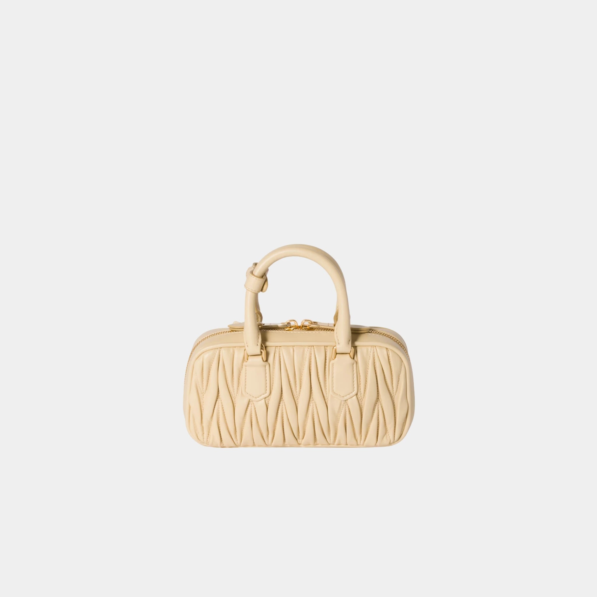 Miu Miu Arcadie Matelasse Nappa Leather Mini Bag, Soy Green, Back