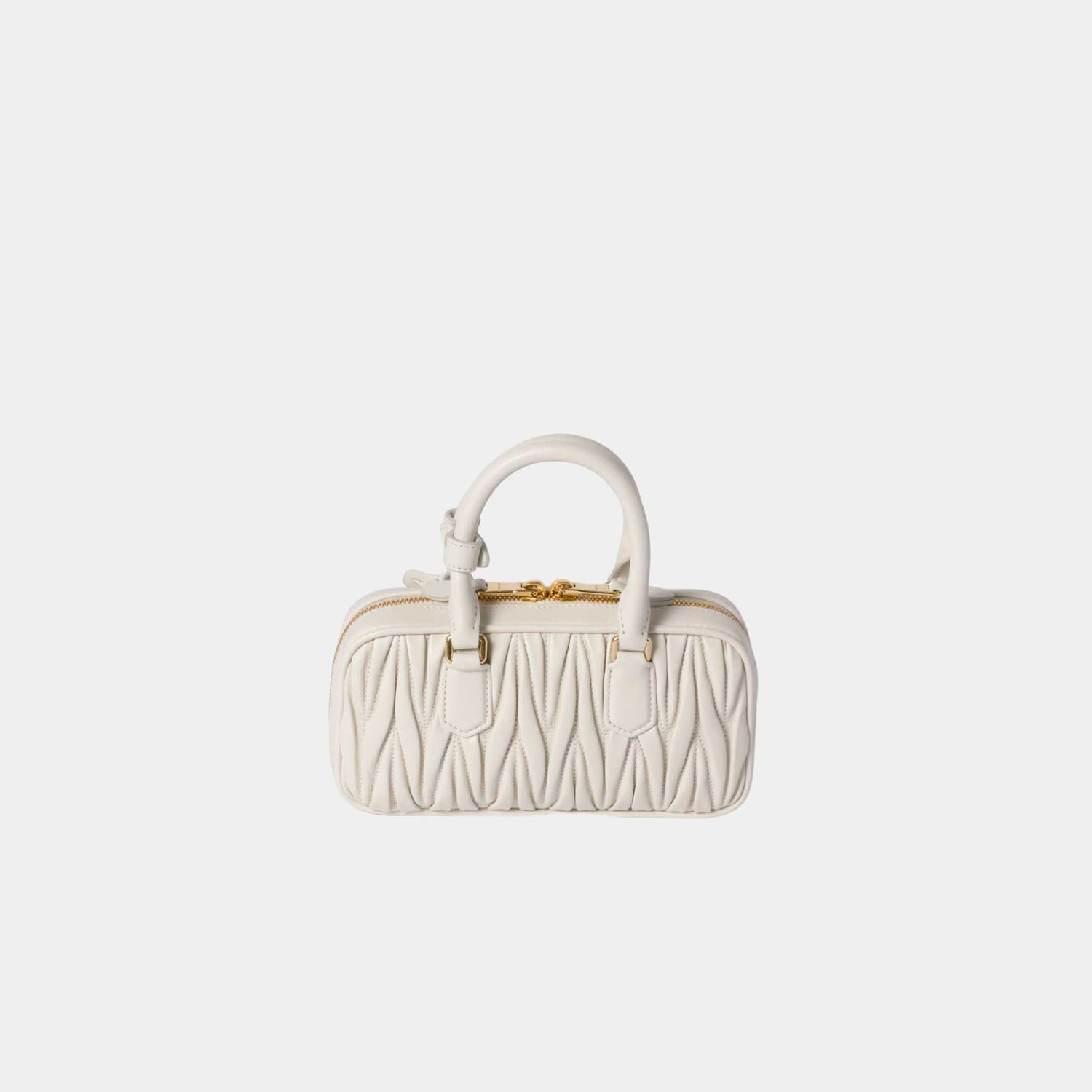 Miu Miu Arcadie Matelassé Nappa Leather Mini Bag White, Back