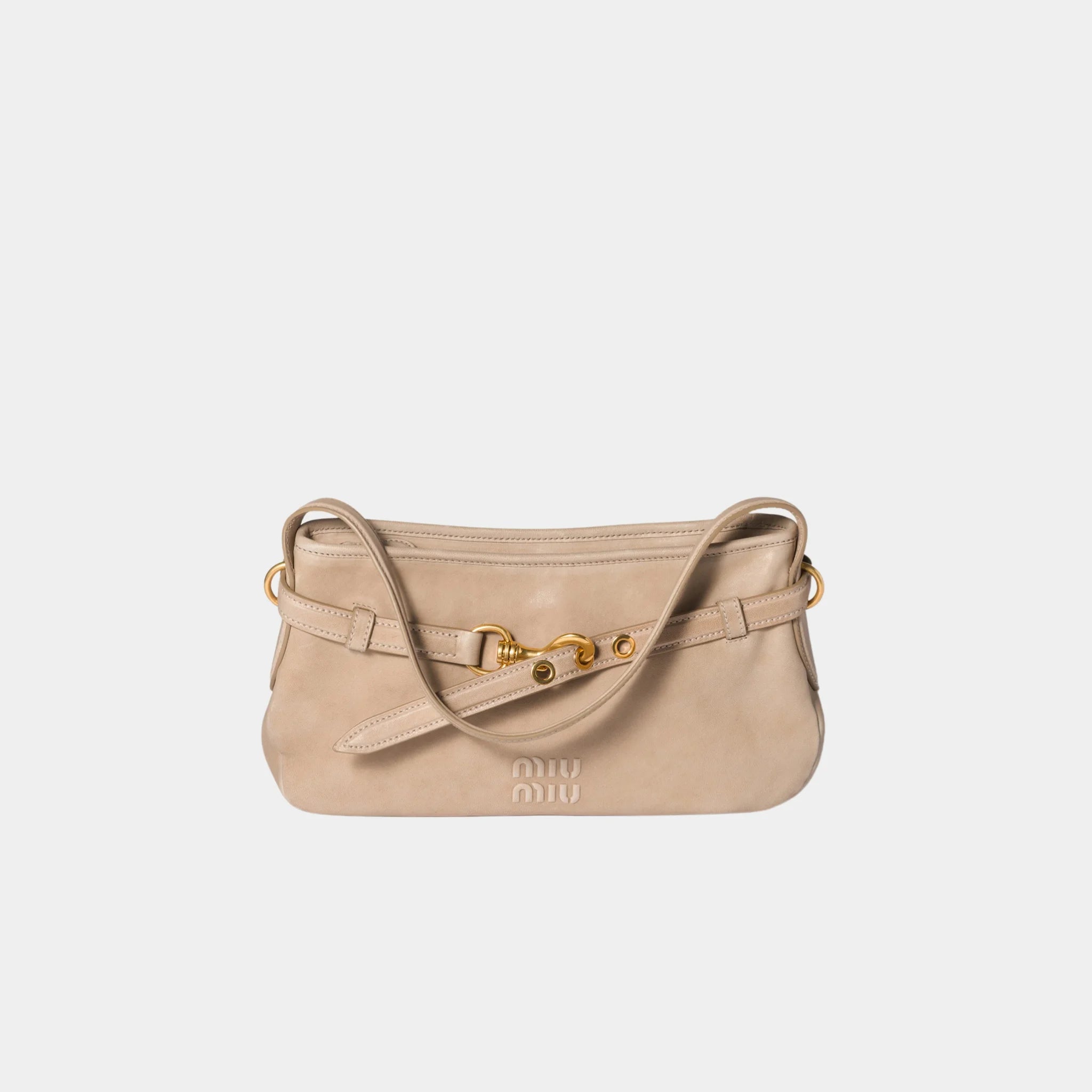 Miu Miu Aventure Nappa Leather Bag, Cord, Front