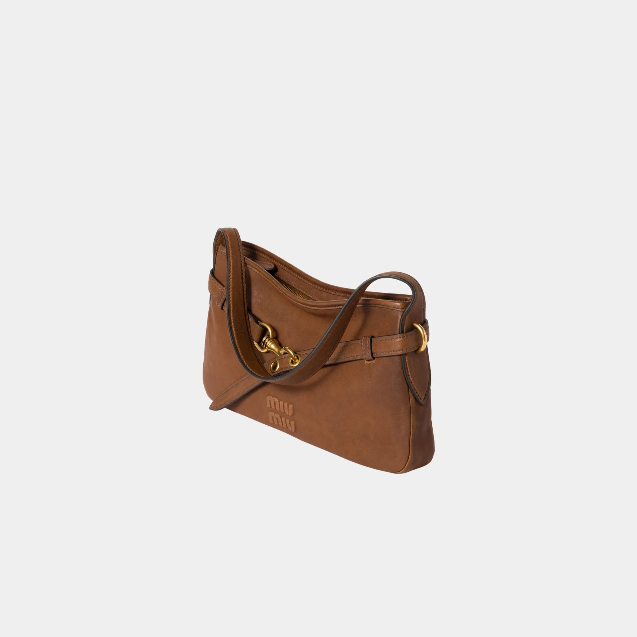 Miu Miu Aventure Nappa Leather Bag, Oak, Side