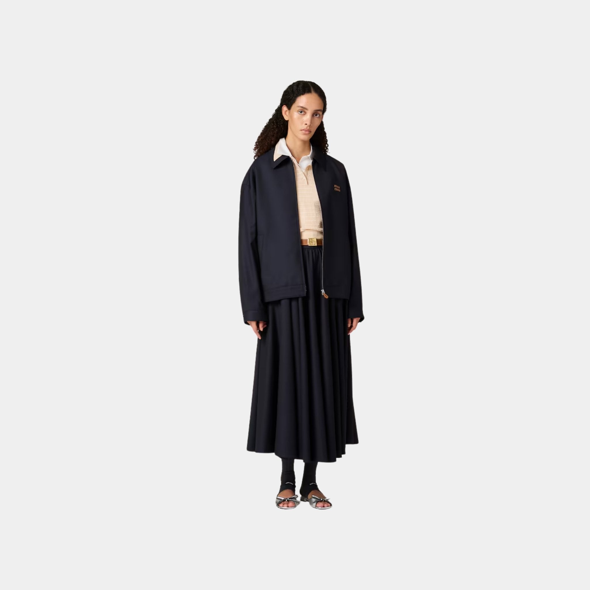 Miu Miu Batavia Blouson Straight Fit Jacket, Model