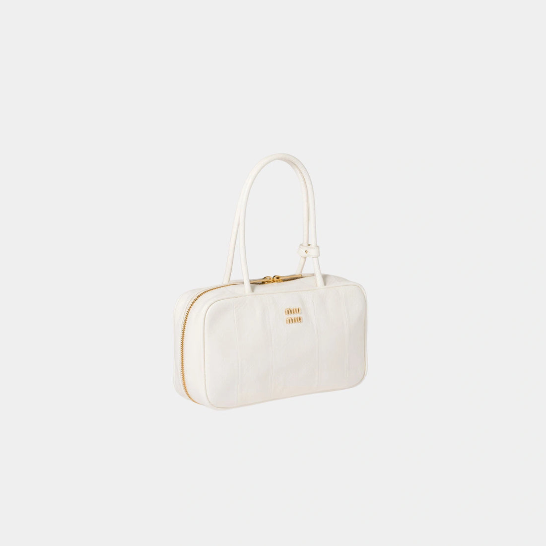 Miu Miu Beau Ayers Leather Bag, White, Side