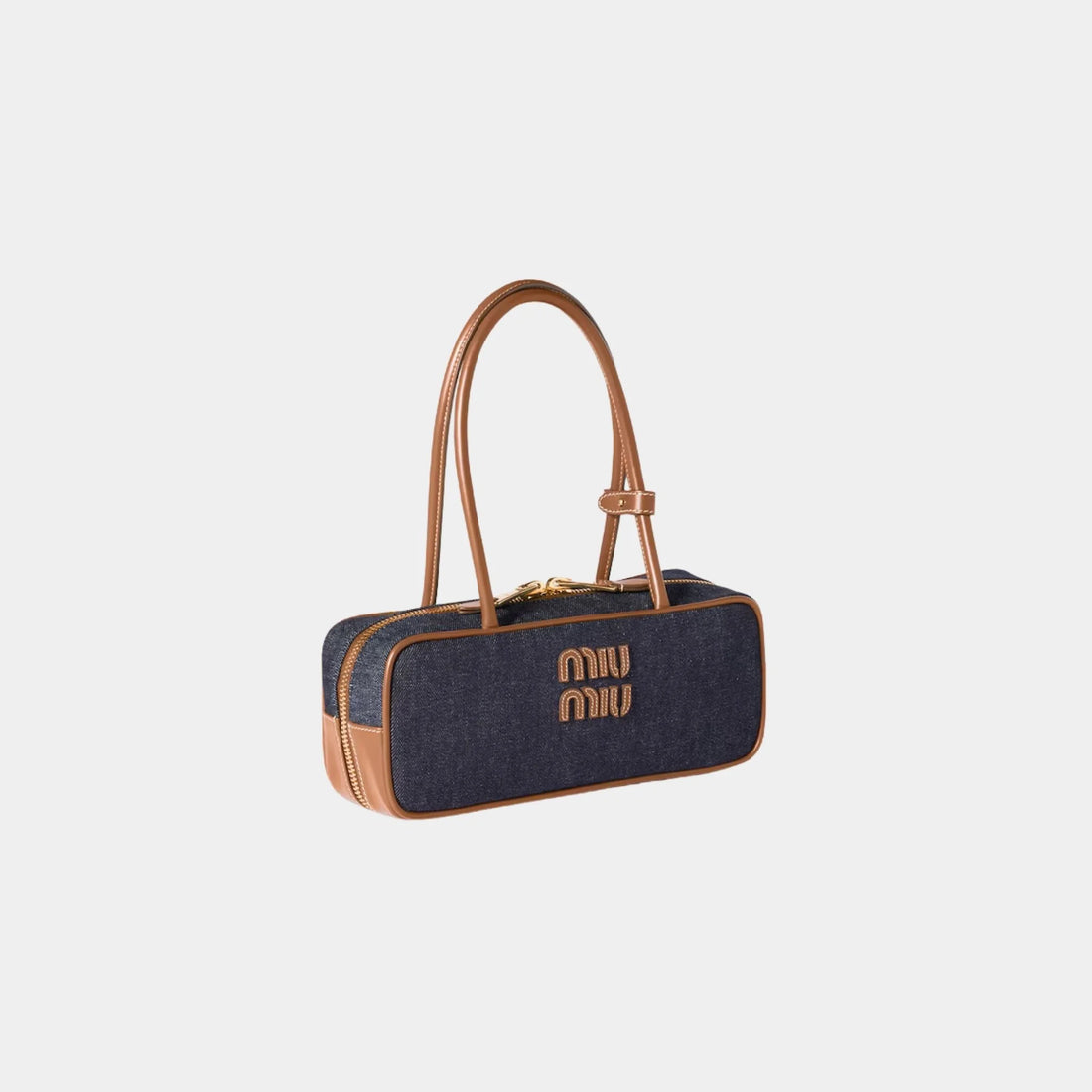 Miu Miu Beau Denim Small Bag, Blue, Brandy, Side