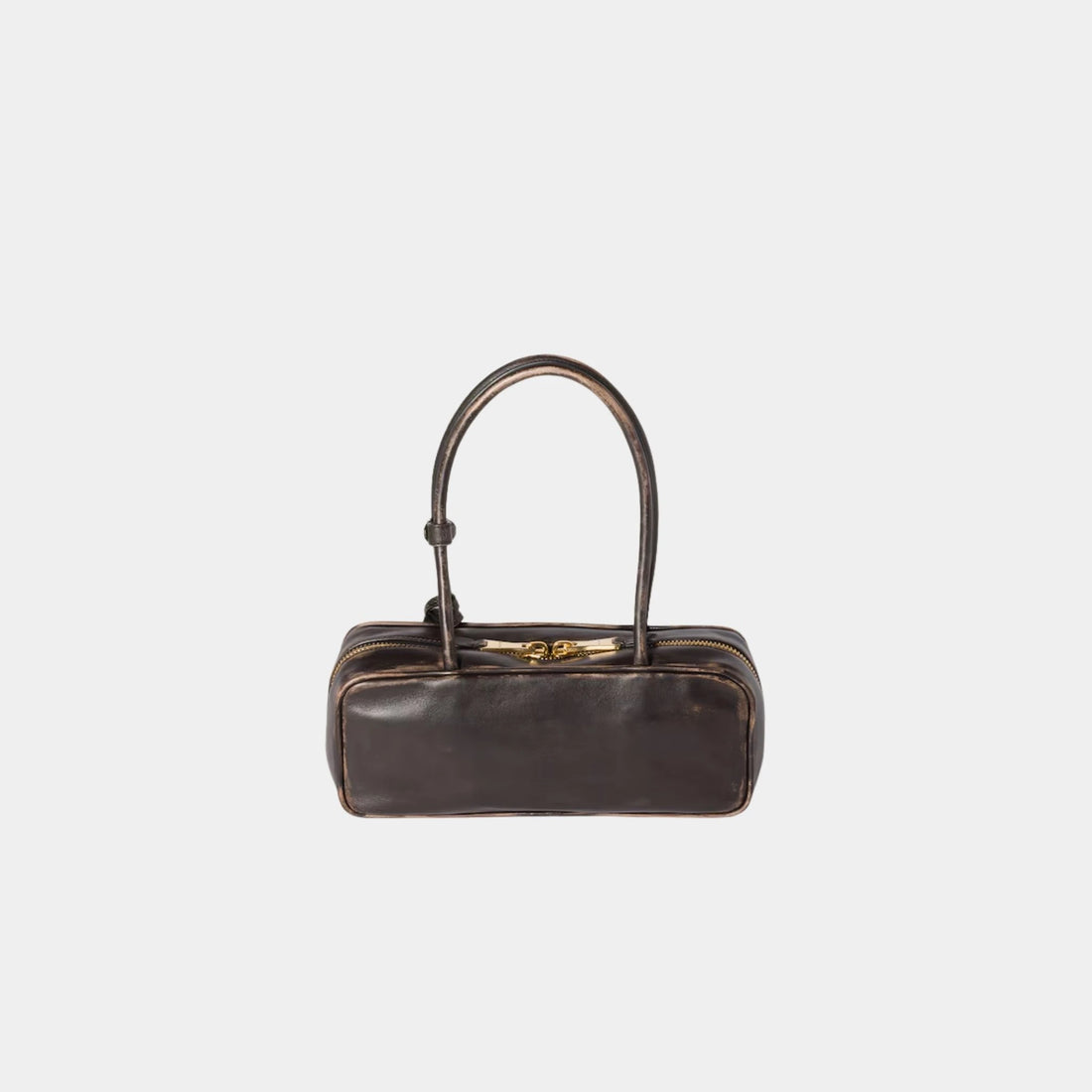 Miu Miu Beau Vintage Effect Nappa Leather Small Bag, Coffee, Back