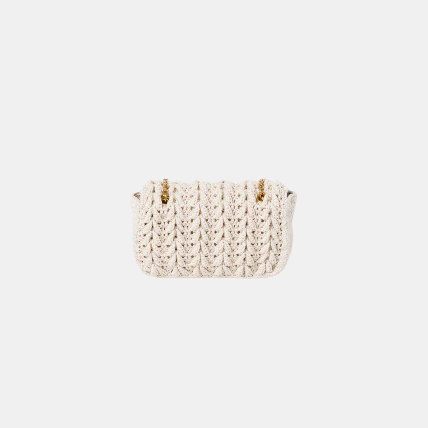 Miu Miu Cotton Cable-Knit Mini-Bag, Corn Flower, back