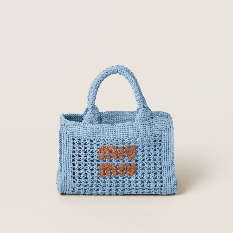 Miu Miu Crochet Handbag, Celeste Cognac Color, Front View