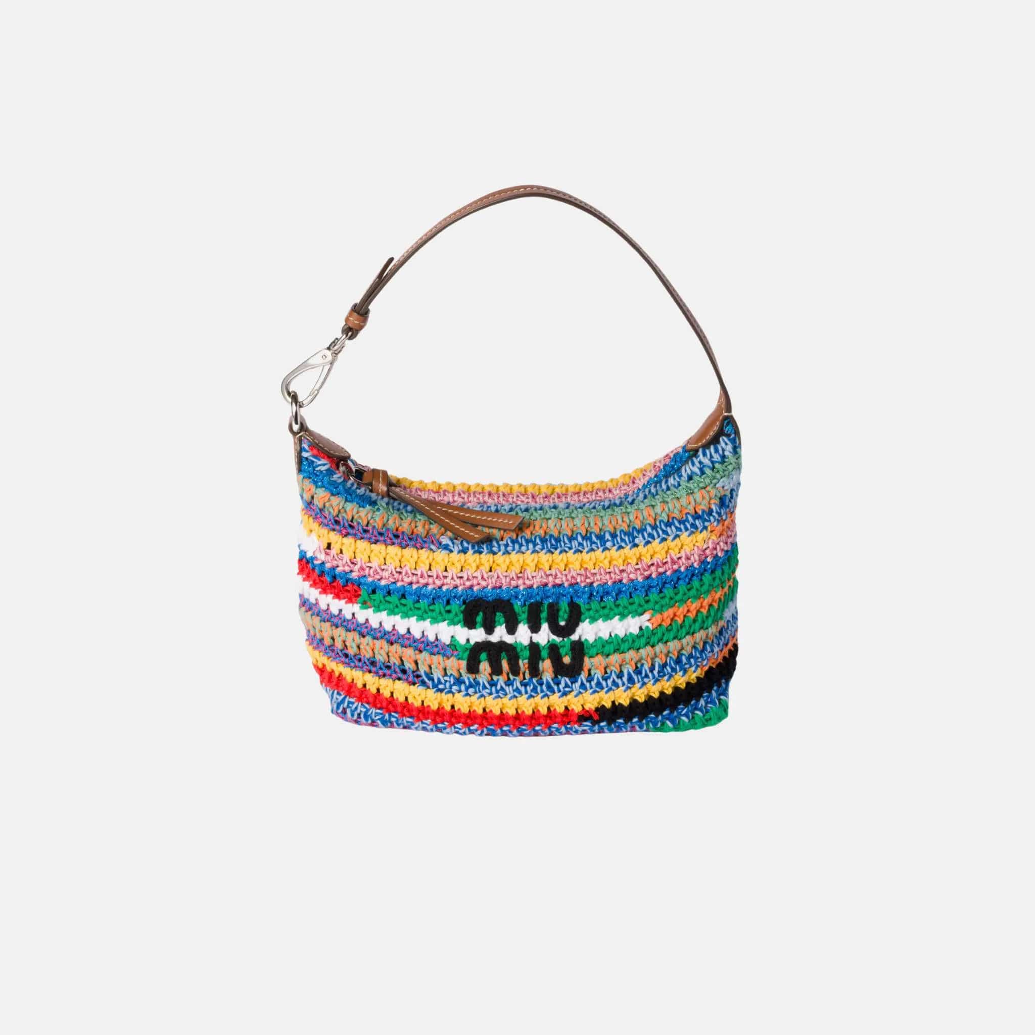 Miu Miu Crochet pouch, Multicolored, front