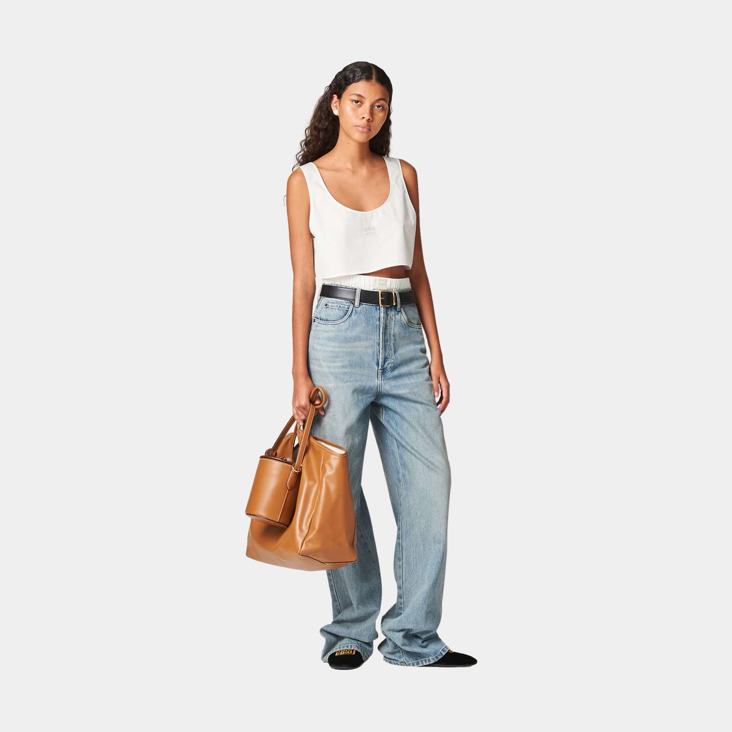 Miu Miu Denim Jeans Light Blue, Front , Model