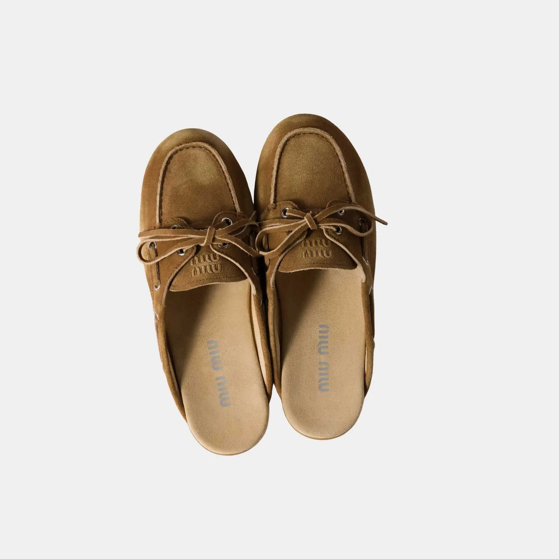 Miu Miu Faded Suede Mules, Cinnamon, Top