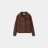 Miu Miu Garment Dyed Denim Blouson, Brown, Front View