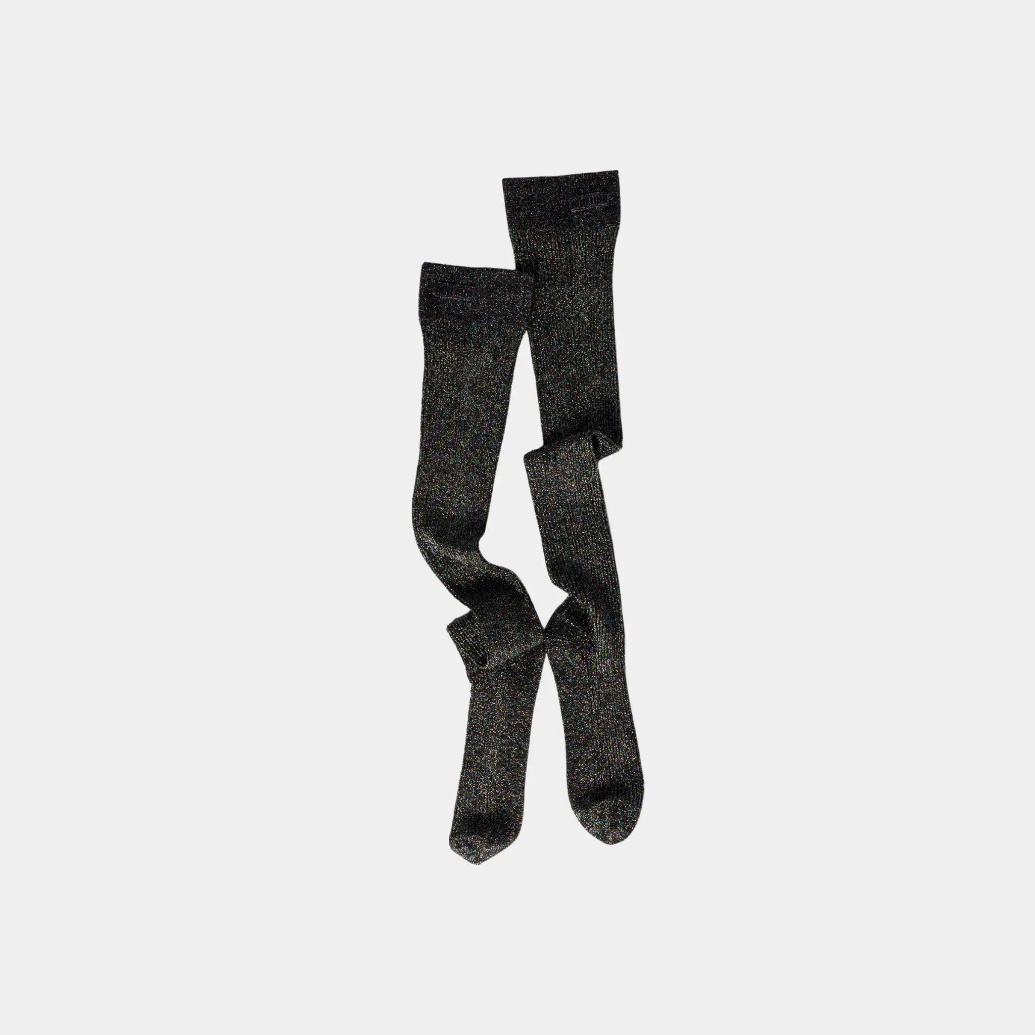 Miu Miu Lamé Viscose Socks, Iris, Front