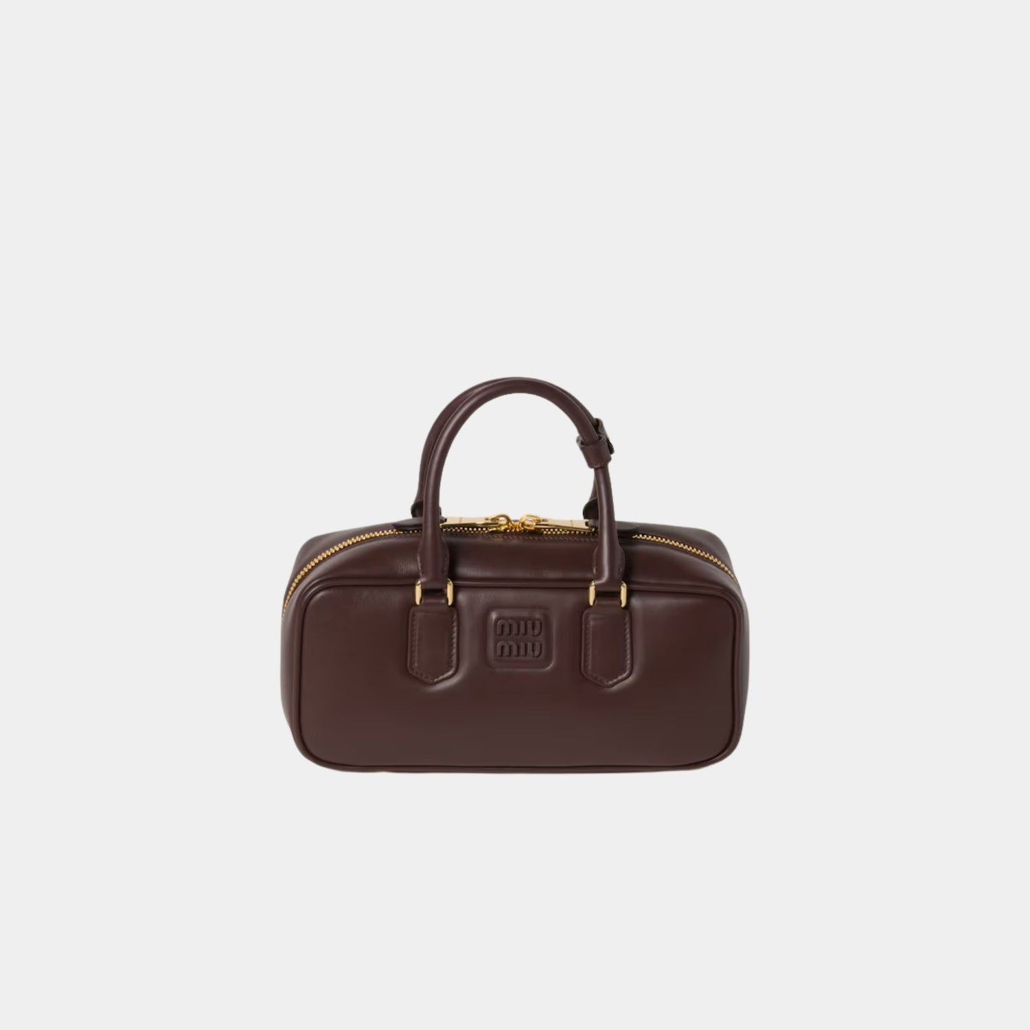 Miu Miu Large Arcadie Leather Bag, Briarwood, Front