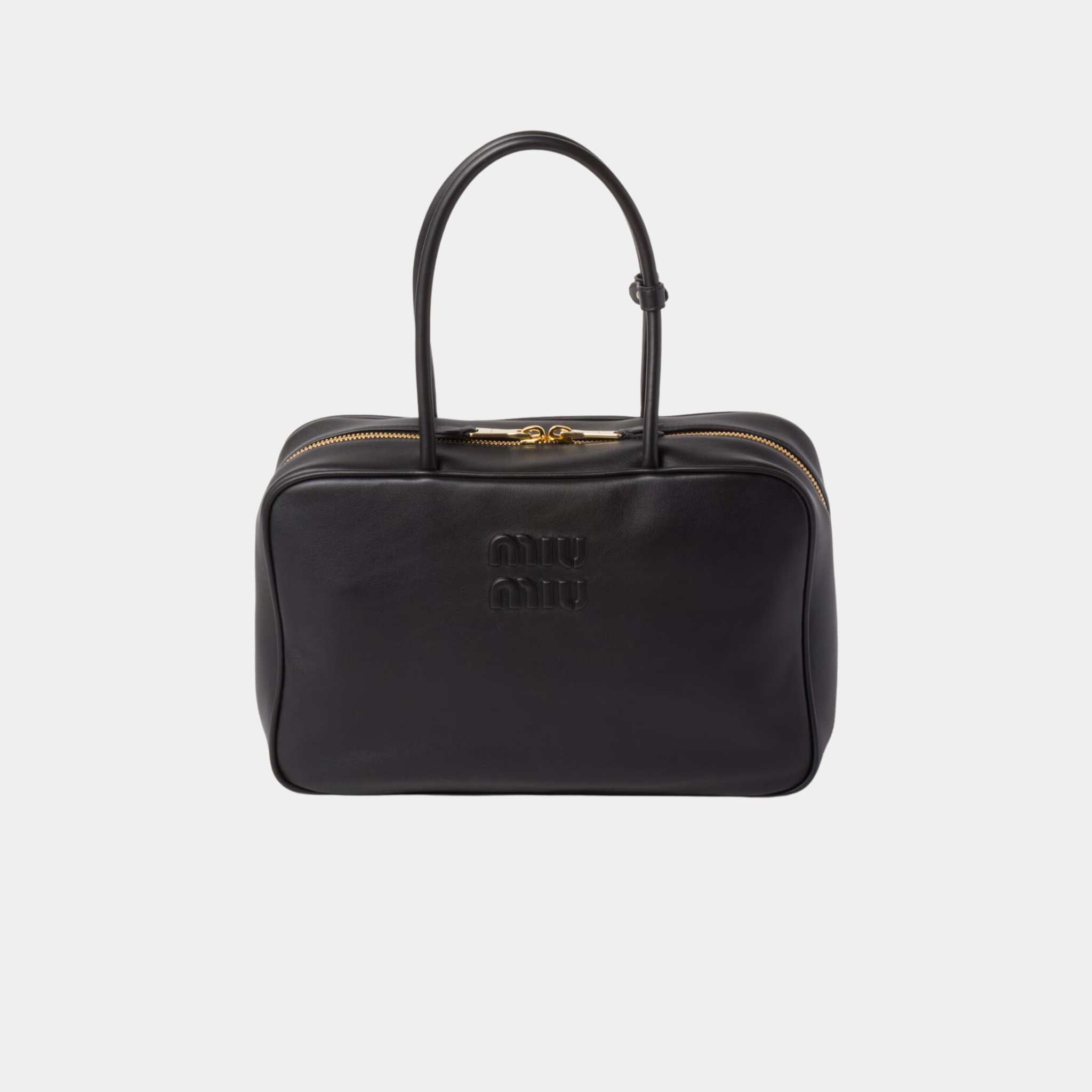 Miu Miu Leather Beau Bag Black, Front