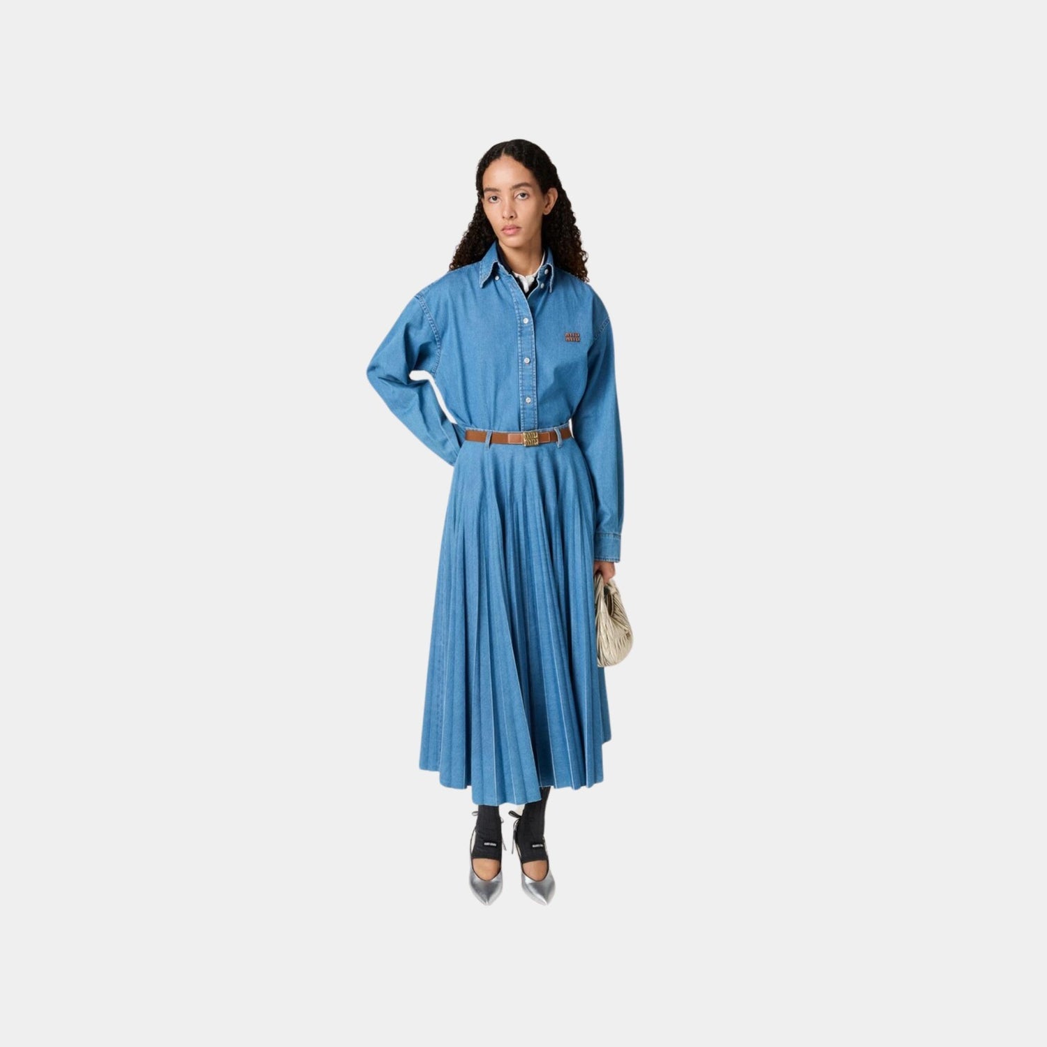 Miu Miu Oversized Denim Shirt, Model