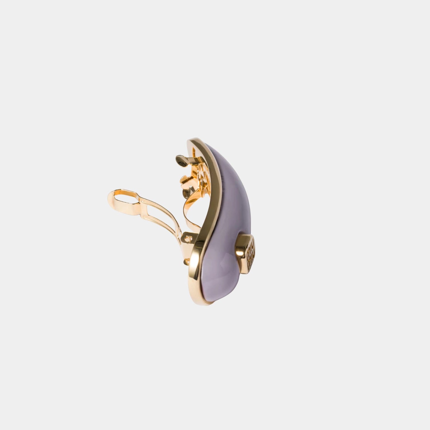 Miu Miu Patent Leather Hair Clip, Wisteria, Close
