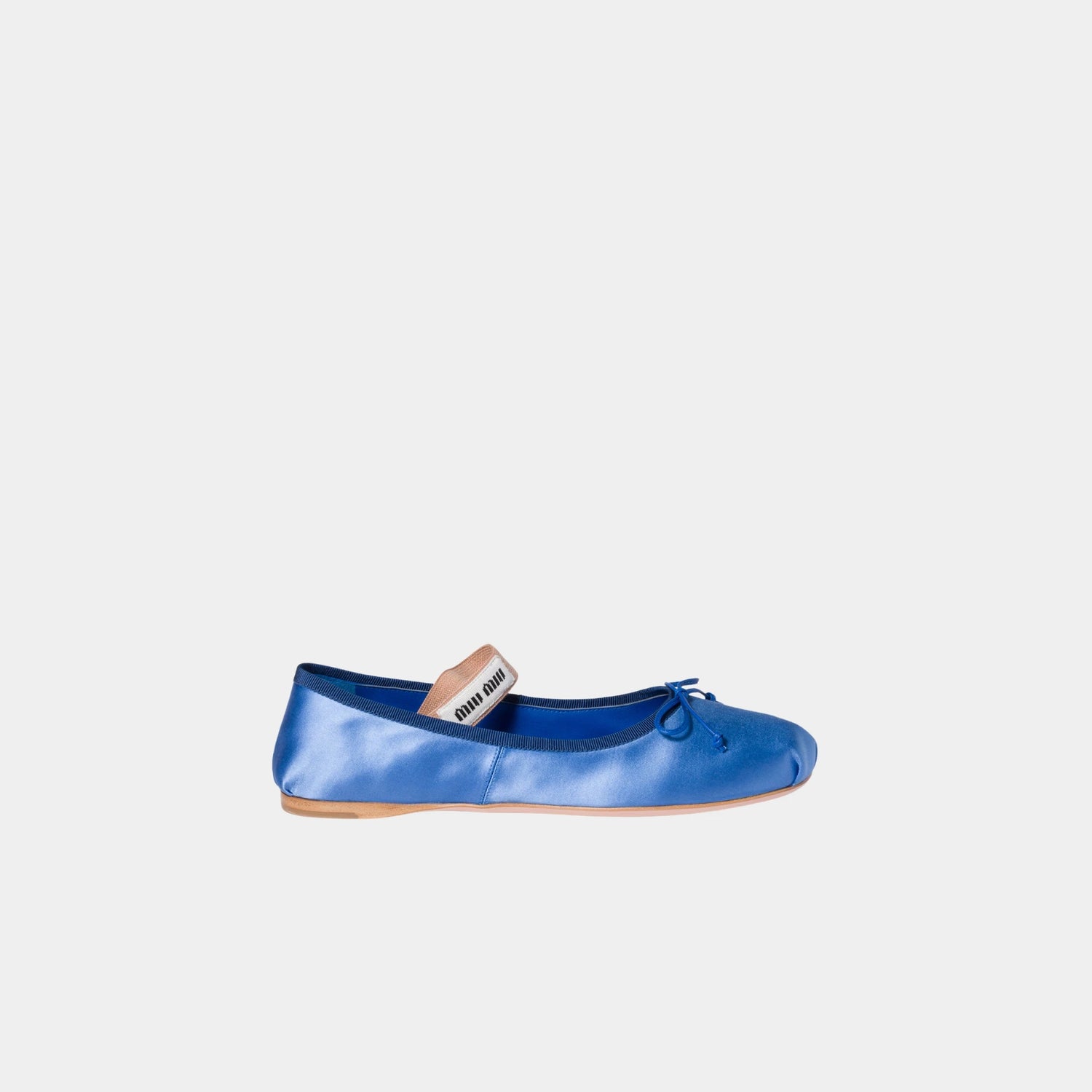 Miu Miu Satin Ballerinas, Blue, Side