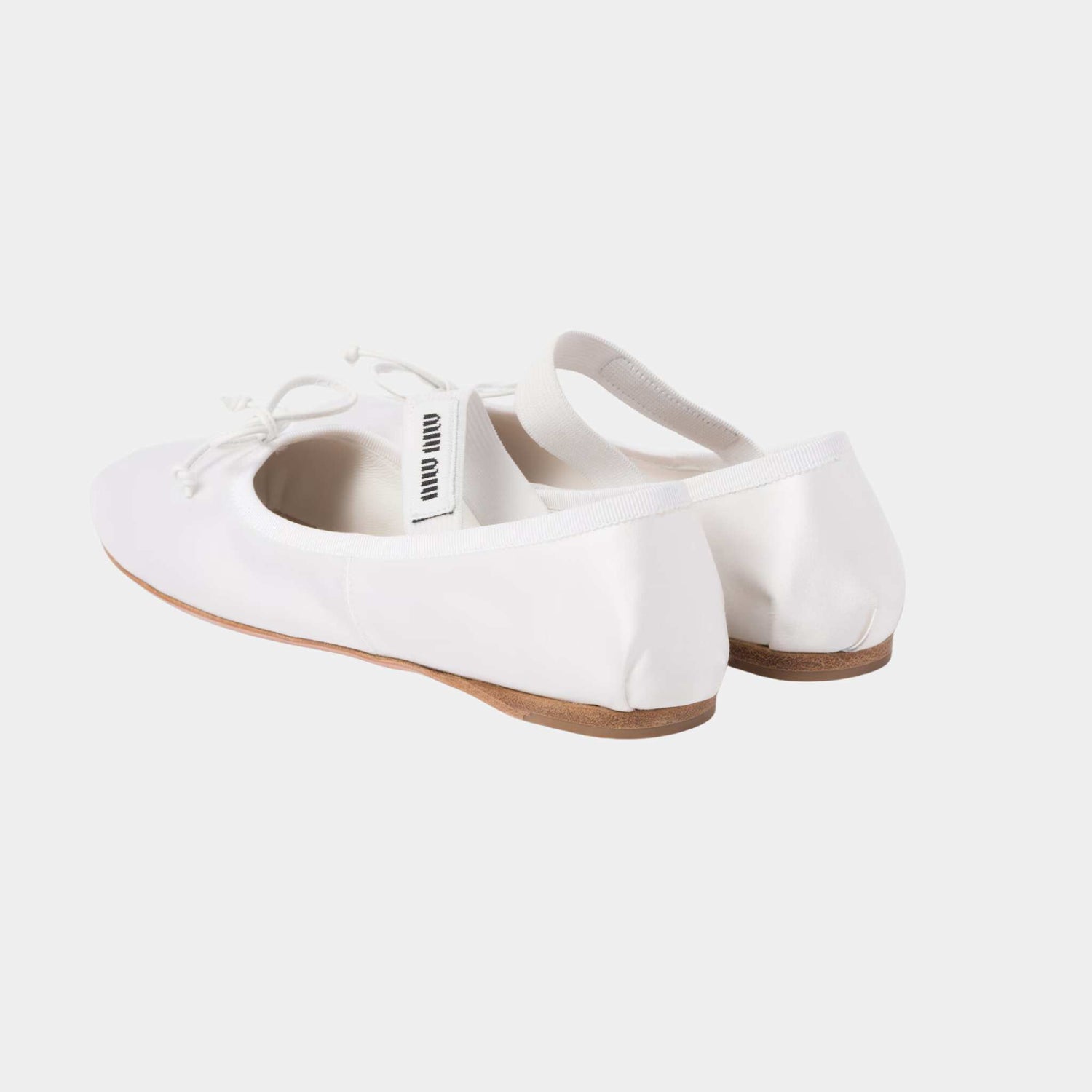 Miu Miu Satin Ballerinas White, Rear