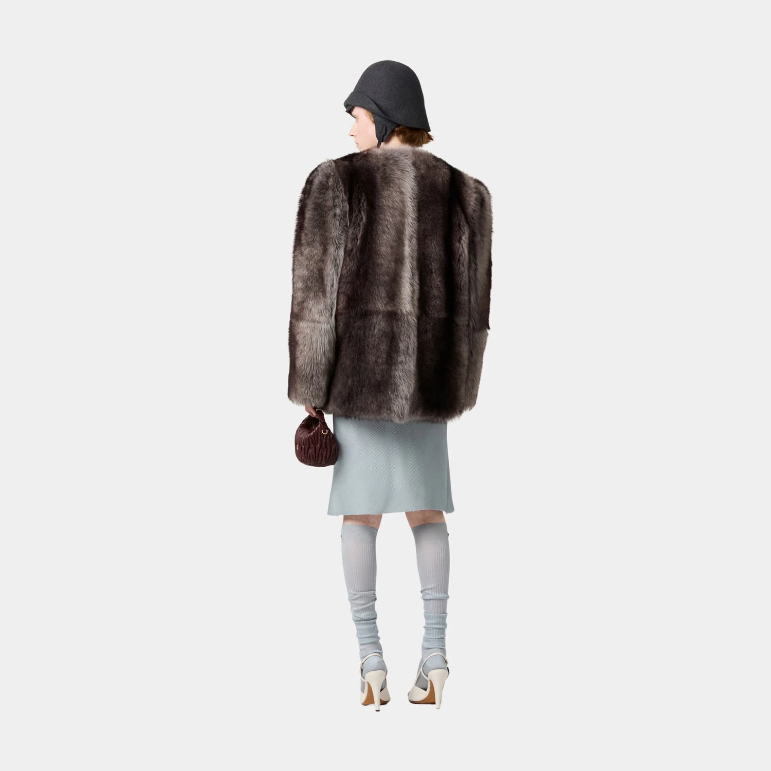 Miu Miu Silk Mid-length Skirts, Astro, Model, Back