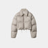 Miu Miu Technical Pongé Down Jacket, Aluminium, Front View