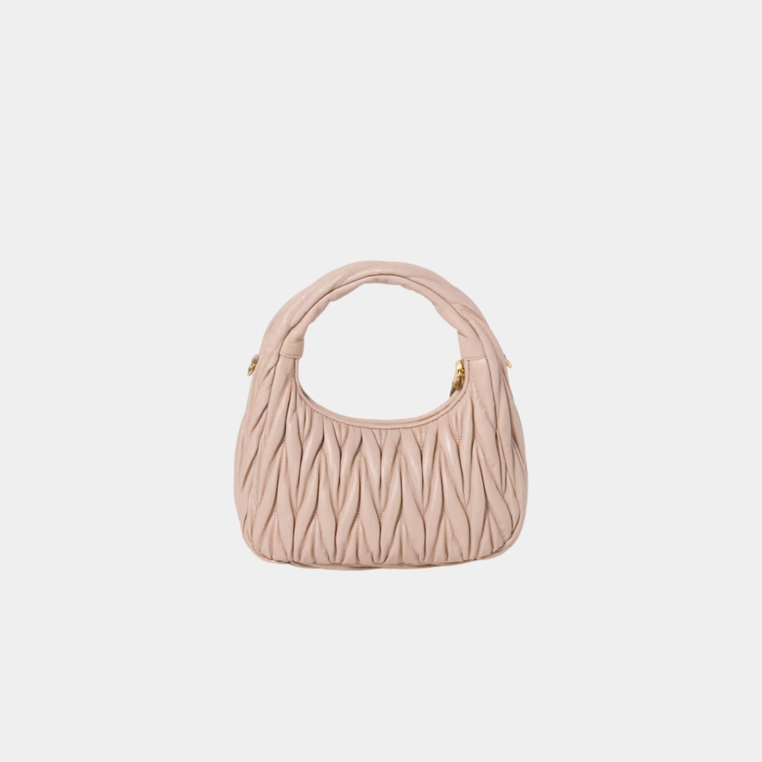 Miu Miu Wander Matelasse Nappa Leather Hobo Bag, Powder Pink, Back